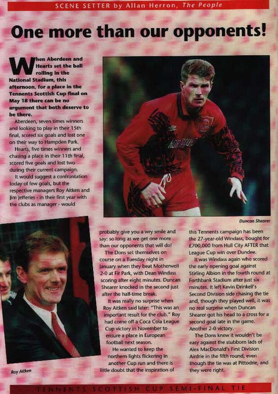 Sat 06 Apr 1996  Hearts 2  Aberdeen 1 