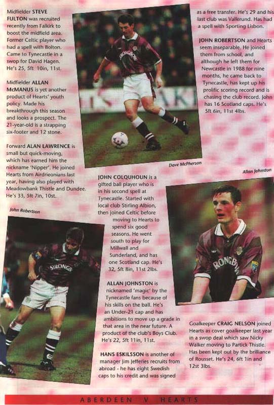 Sat 06 Apr 1996  Hearts 2  Aberdeen 1 