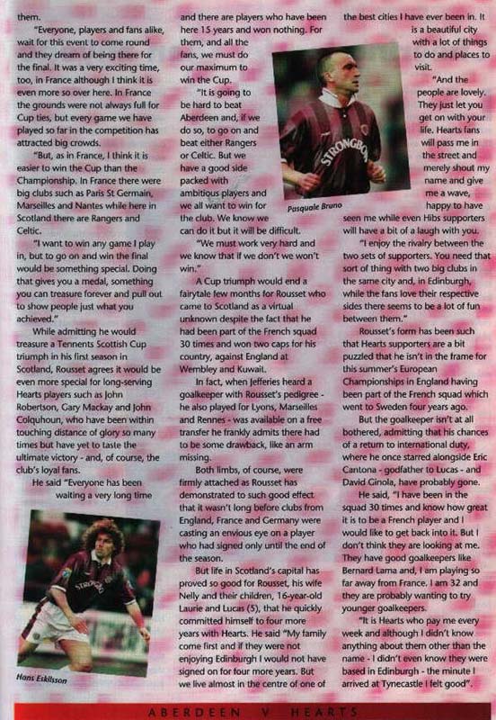 Sat 06 Apr 1996  Hearts 2  Aberdeen 1 