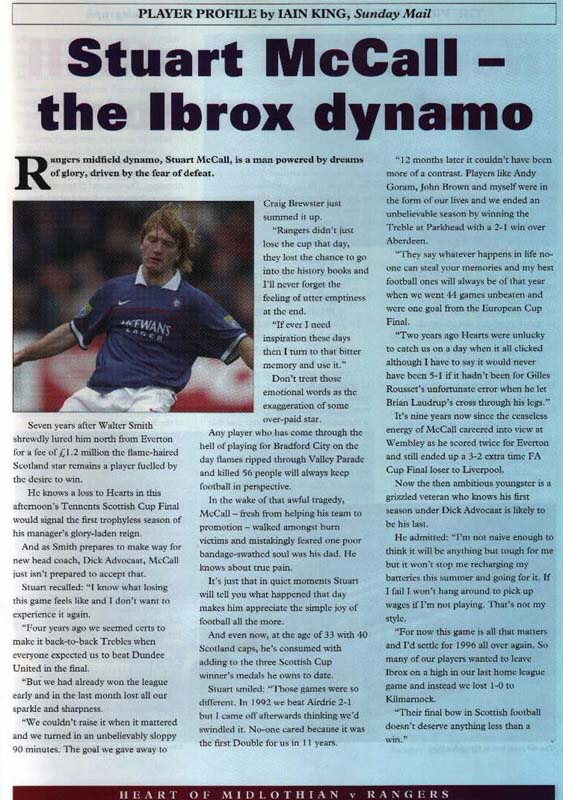 Sat 16 May 1998  Hearts 2  Rangers 1 