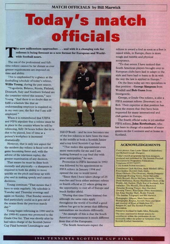 Sat 16 May 1998  Hearts 2  Rangers 1 