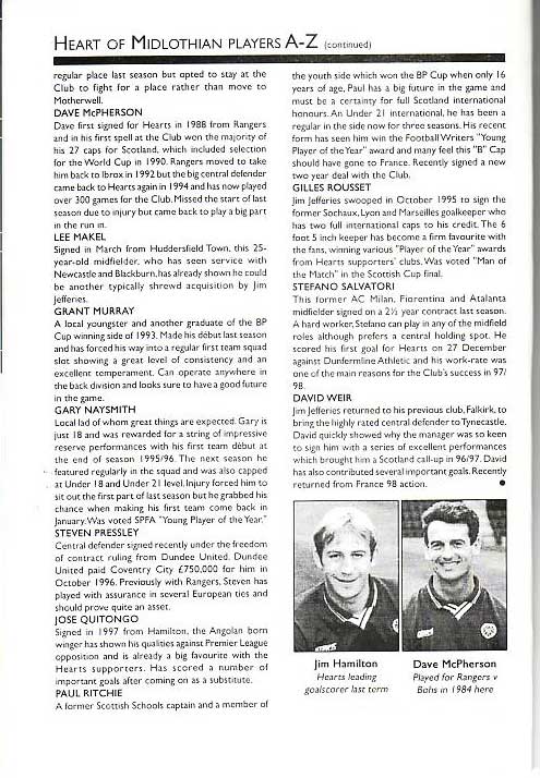 Sun 12 Jul 1998  Bohemians Dublin 0  Hearts 1 