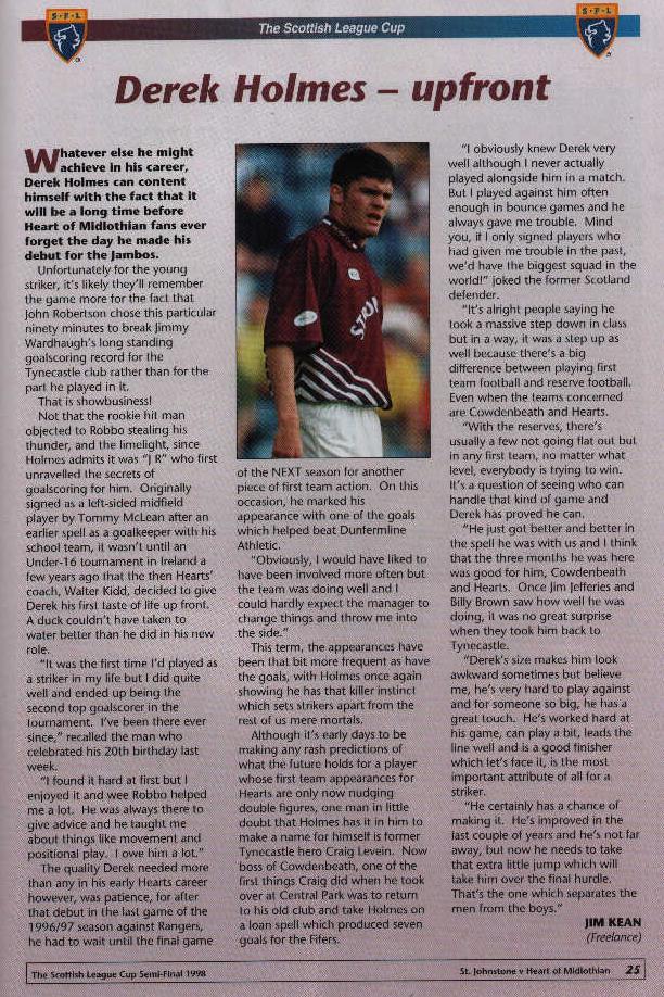 Tue 27 Oct 1998  Hearts 0  St Johnstone 3 