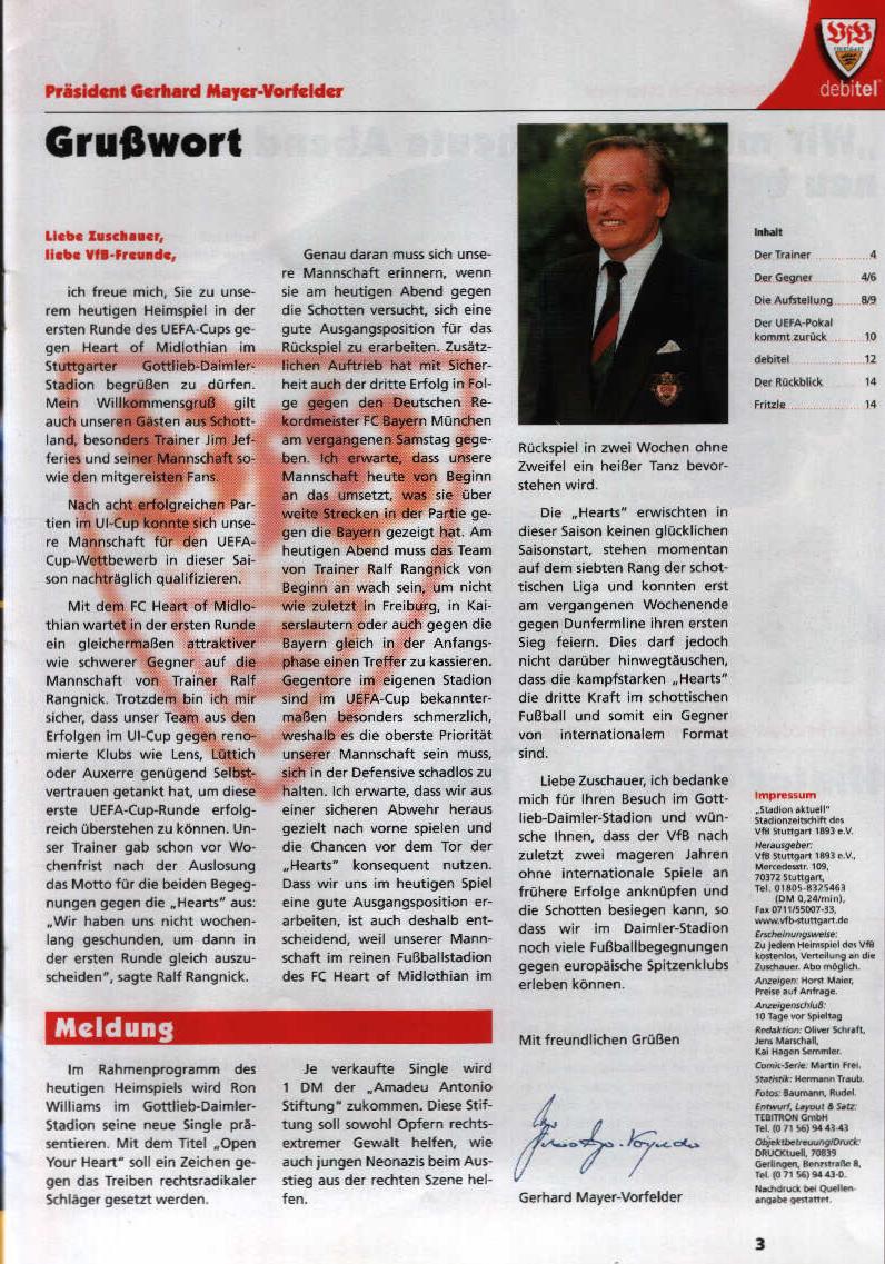 Thu 14 Sep 2000  VfB Stuttgart 1  Hearts 0 